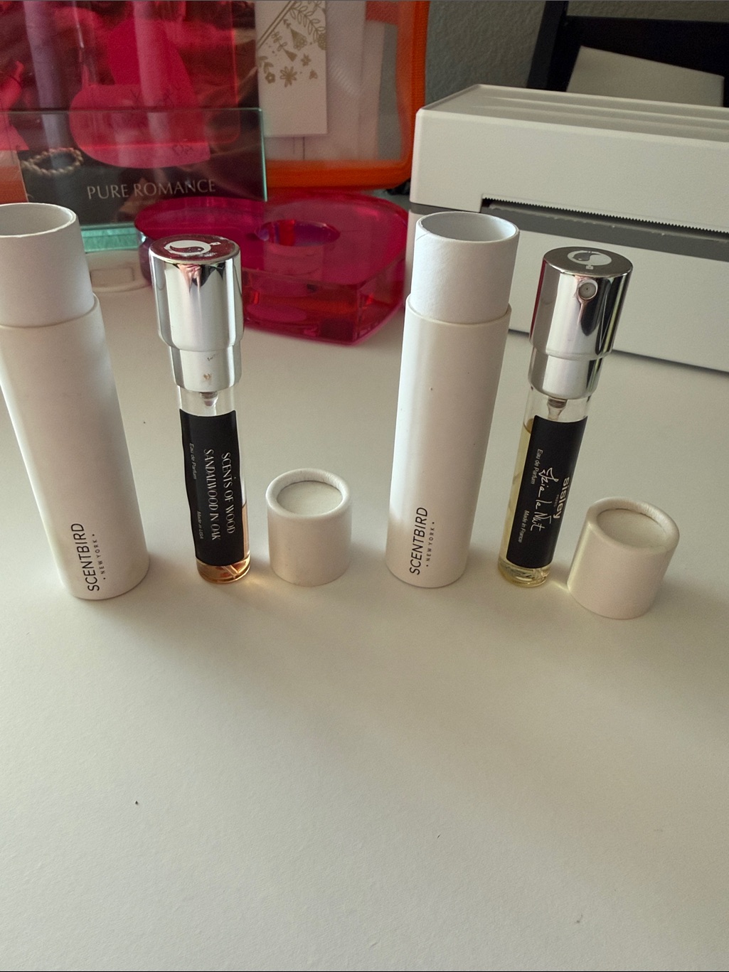 Refillable Travel Perfume Vials - Pink & White